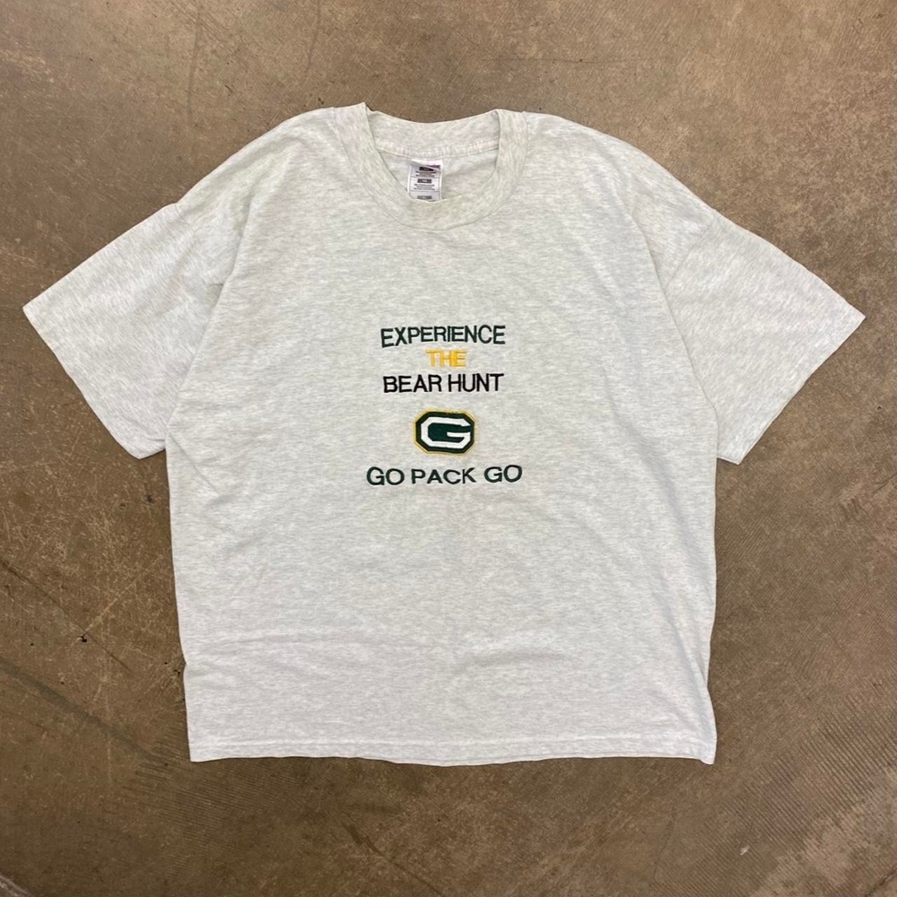 Vintage Green Bay Packers NFL Experience Bear Hunt Rivals Chicago Bears Shirt XL